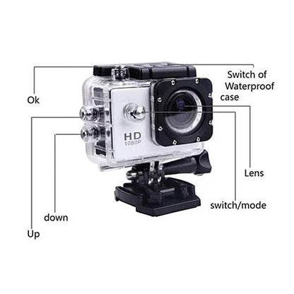 All PRO Action Sports Camera With 1080P HD And WiFi 18 PCS Of Accessory Included by VistaShops