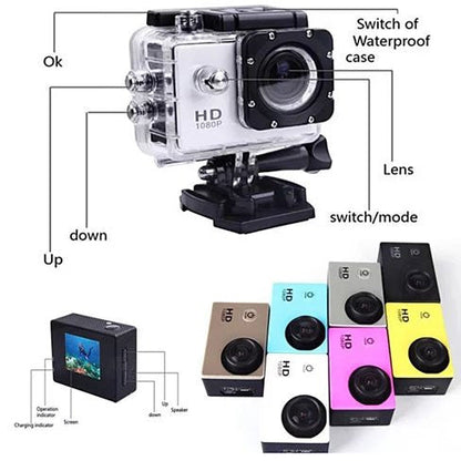 All PRO Action Sports Camera With 1080P HD And WiFi 18 PCS Of Accessory Included by VistaShops