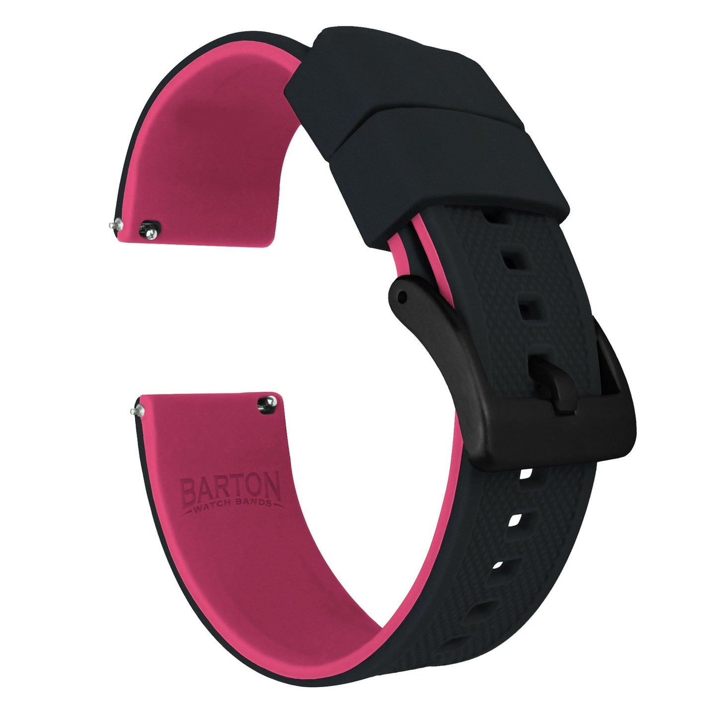 Amazfit Bip | Elite Silicone | Black Top / Pink Bottom by Barton Watch Bands