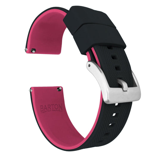 Amazfit Bip | Elite Silicone | Black Top / Pink Bottom by Barton Watch Bands
