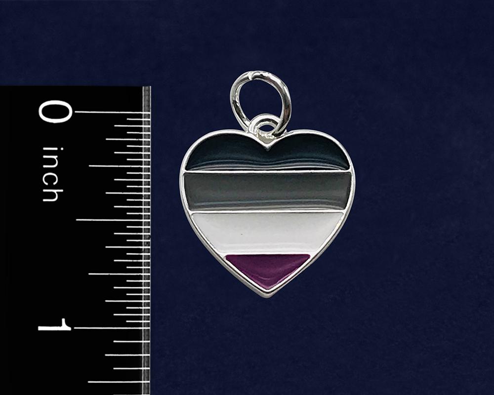 12 Asexual LGBTQ Pride Heart Hanging Charms by Fundraising For A Cause