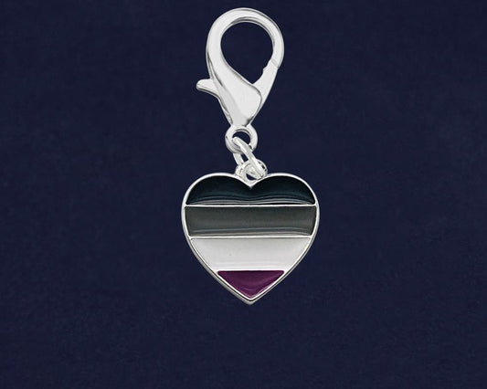12 Asexual LGBTQ Pride Heart Hanging Charms by Fundraising For A Cause