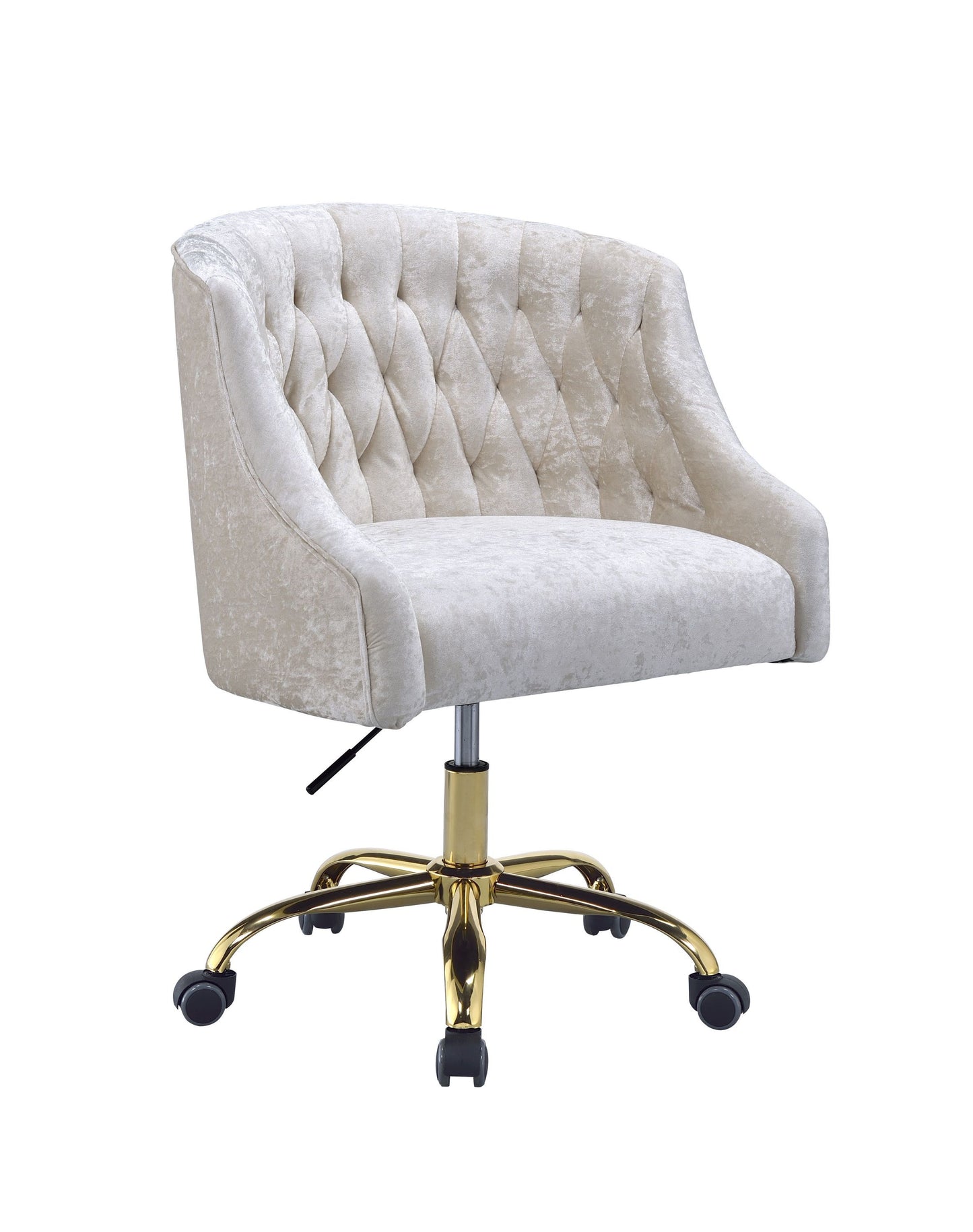 ACME Levian Office Chair in Vintage Cream Velvet & Gold 92517