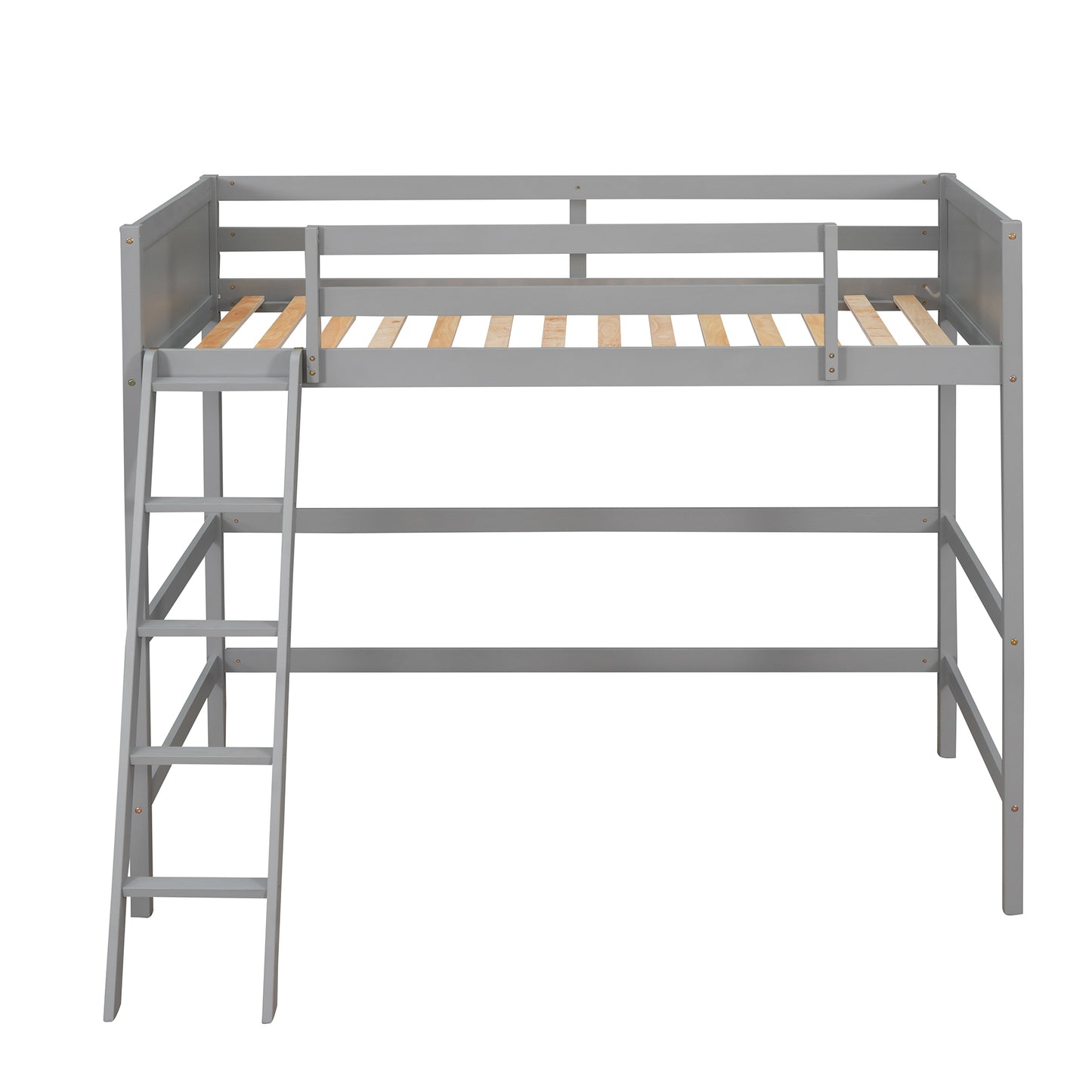 Solid Wood Twin Size Loft Bed with Ladder(Gray)(OLD SKU: WF191903AAE)