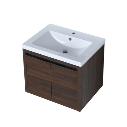 Bathroom Cabinet With Sink,Soft Close Doors,Float Mounting Design,24 Inch For Small Bathroom,24x18KD-Packing）