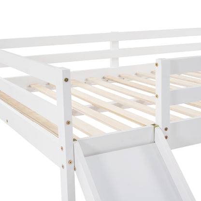 Loft Bed with Slide, Multifunctional Design, Full (White)(OLD SKU :WF281157AAK)