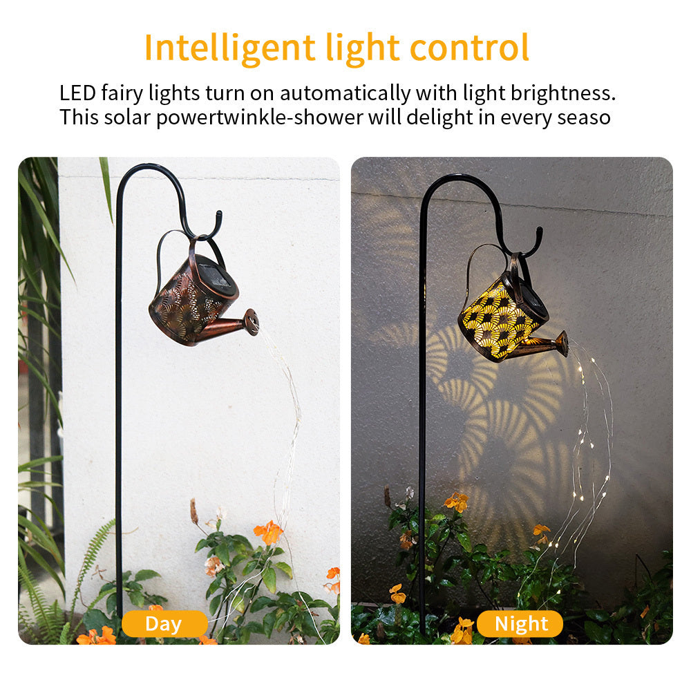 Outdoor Solar Garden Decoration Kettle Light 2 Pack,Warm White 3000K LED Lights, Water-proof, Water Ripple