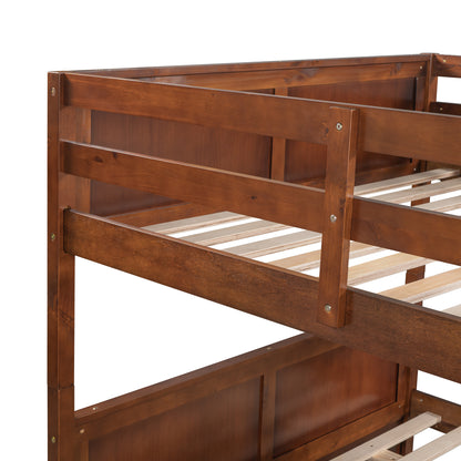 Full Over Full Bunk Bed with Twin Size Trundle, Walnut （ old sku: LP000250AAL)