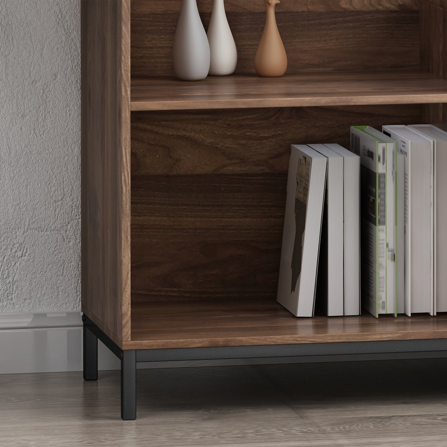 Joaquin bookcase with storage, walnut