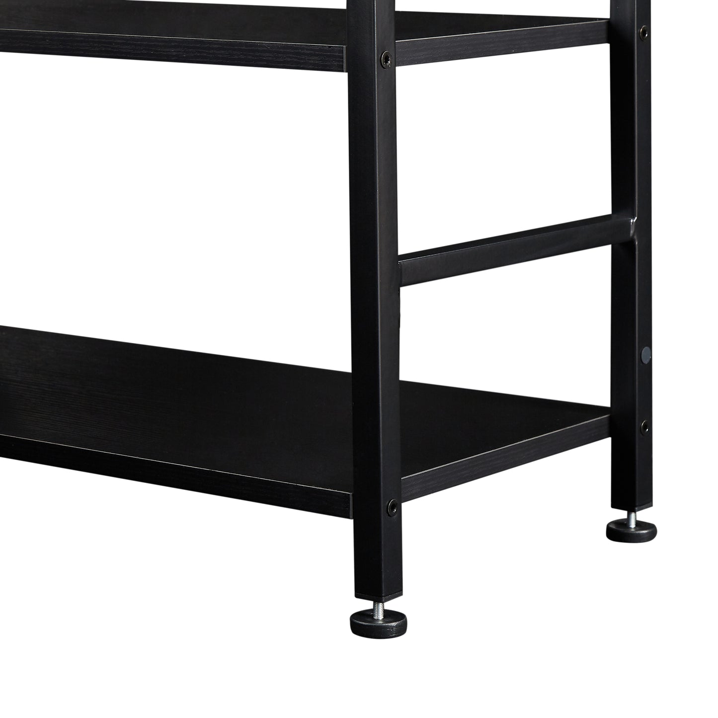 70.8 Inch Tall Bookshelf, 6-tier Shelves with Round Top Frame, MDF Boards, Adjustable Foot Pads, Black