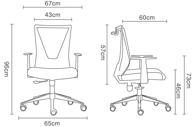 Nicolas Swivel Adjustable Height Fixed Armrest Office Chair Black Wengue and Smokey Oak