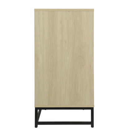 Storage Cabinet with Glass Door, Sideboard Buffet Cabinet for Kitchen,Dining Room, Oak Finish