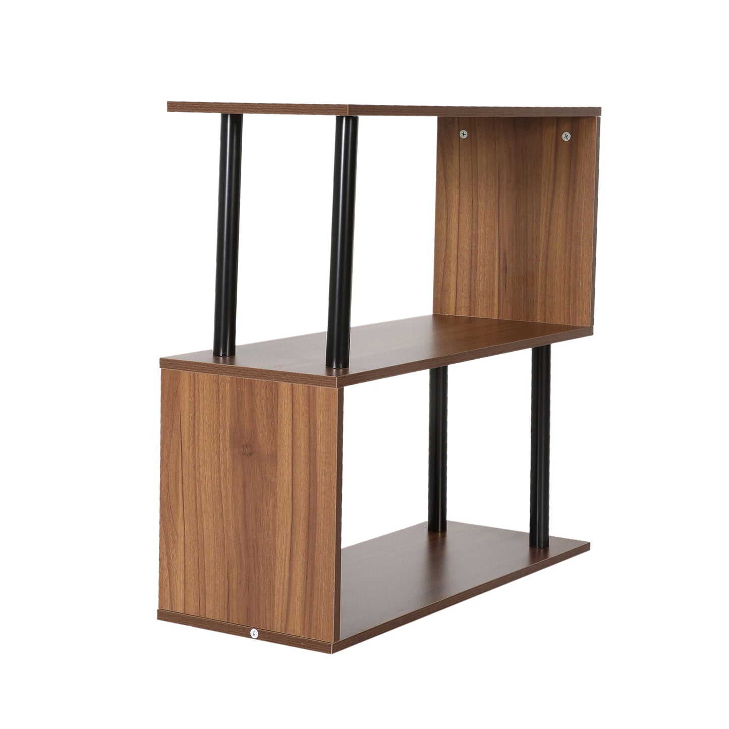 2-Tier Geometric Bookcase, Chestnut