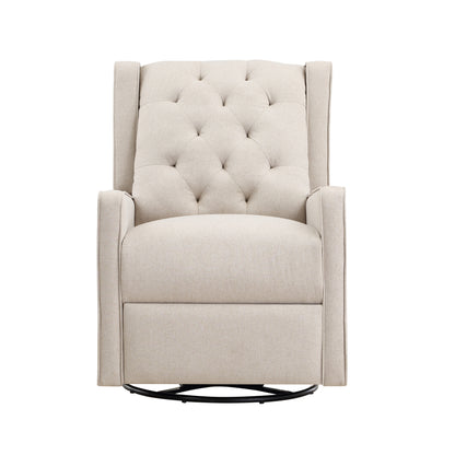 Milah Gliding Swivel Recliner Tufted Latte Fabric