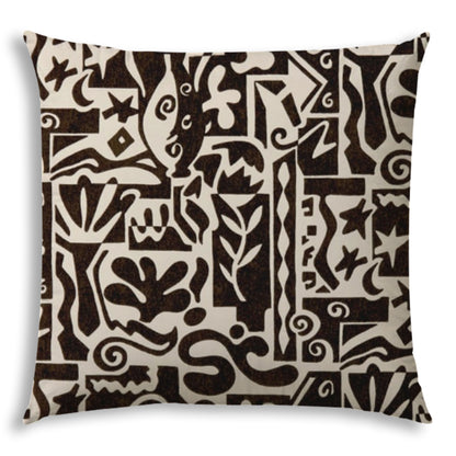 AMPHORA Black Indoor/Outdoor Pillow - Sewn Closure