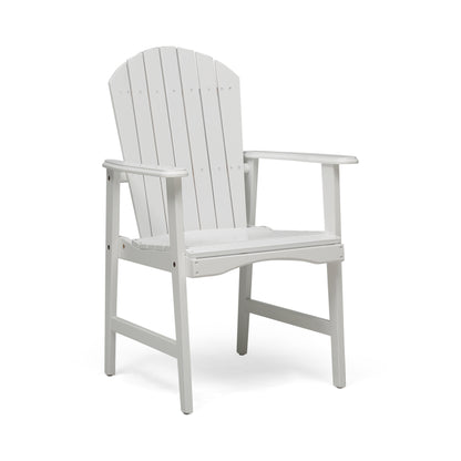 White outdoor ADIRONDACK solid wood lounge chair can be used as an outdoor dining chair (Set of 2)