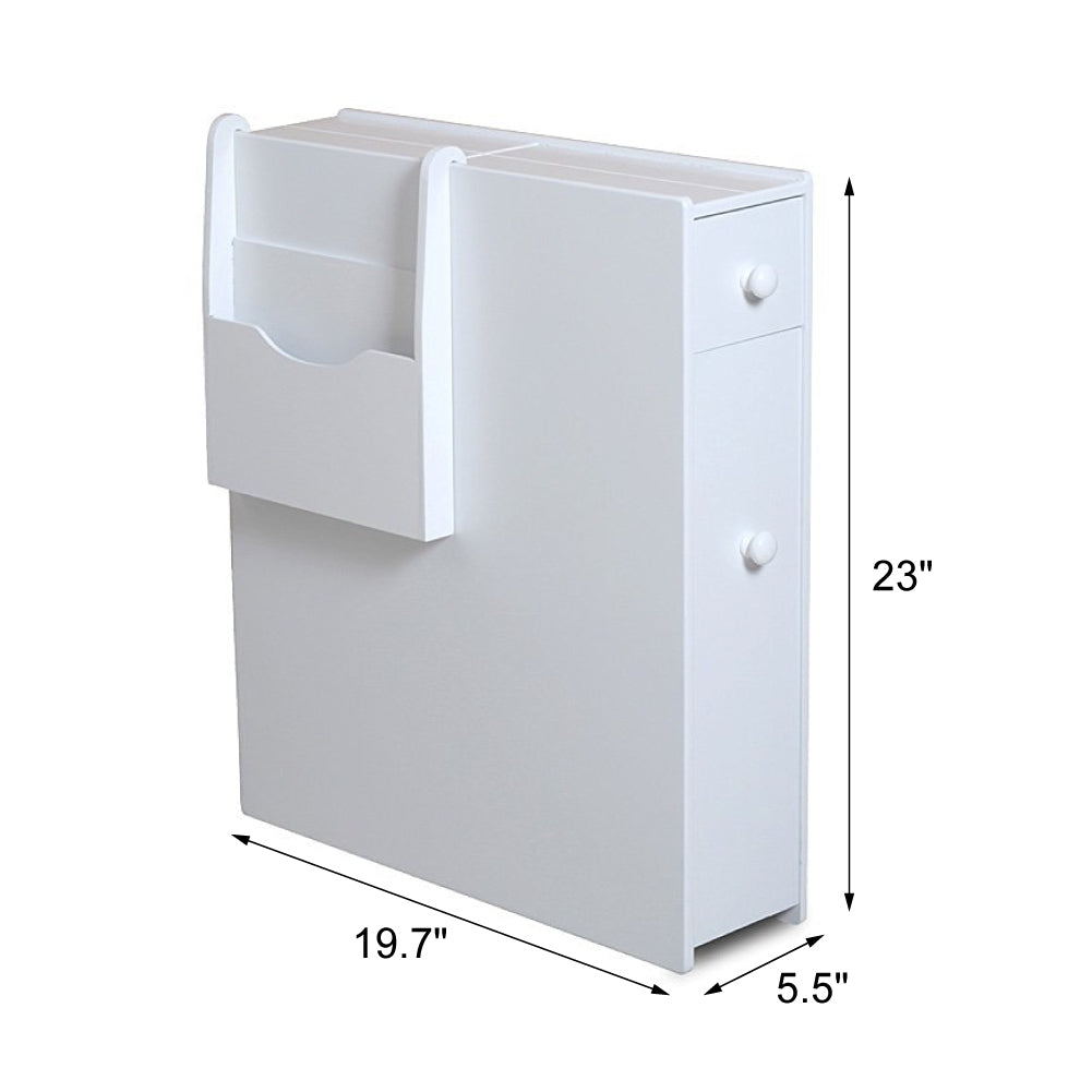 Bathroom Storage Cabinet Side Cabinet Space Saving Cabinet,White