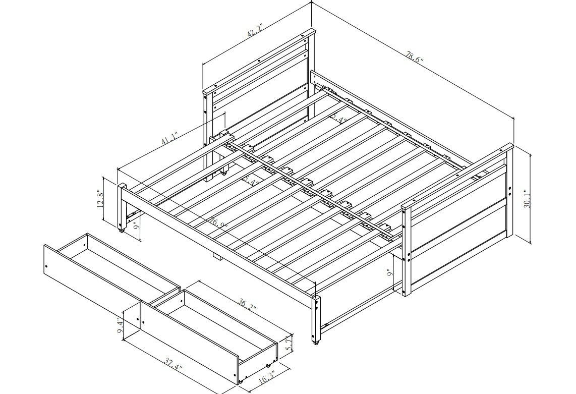 THE TWIN BED CAN BE EXPANDED WITH 2 DRAWERS