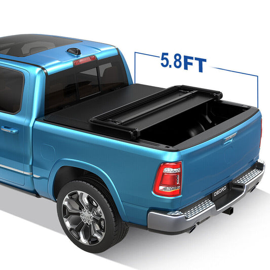 5.8FT Soft Tri-Fold Tonneau Cover Truck Bed For 2019-2022 Chevy Silverado Sierra 1500