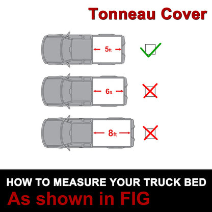 5.0\' Bed Soft Roll-Up Tonneau Cover Pickup Truck For 2005-2015 Toytoa Tacoma