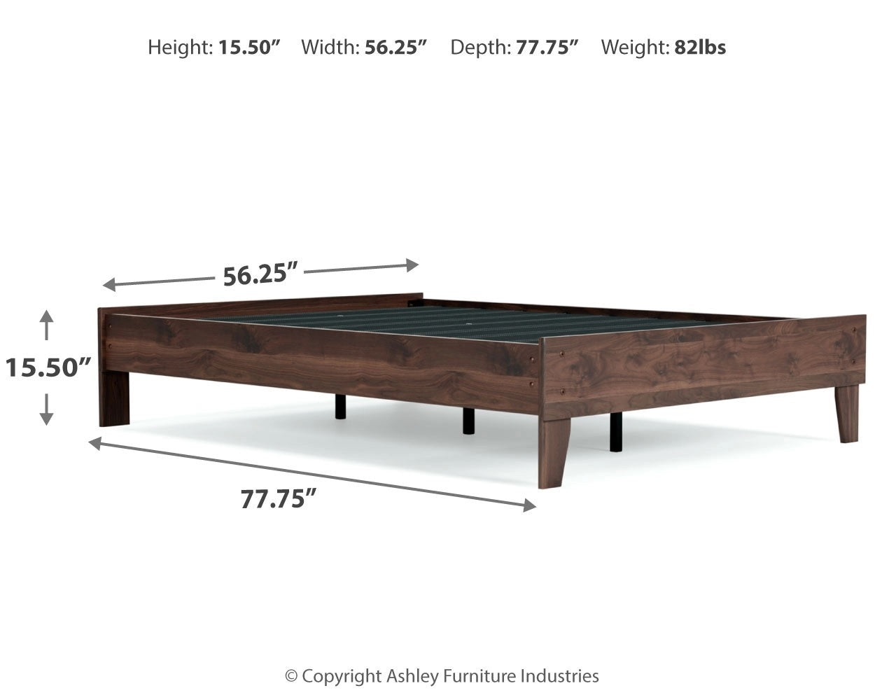 Ashley Calverson Dark Brown Casual Full Platform Bed EB3660-112