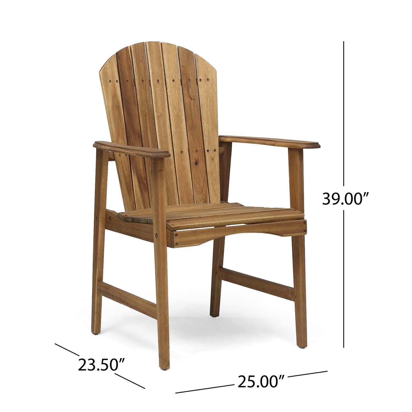 Easter Outdoor Weather Resistant Acacia Wood Adirondack Natural Dining Chairs (Set of 2)