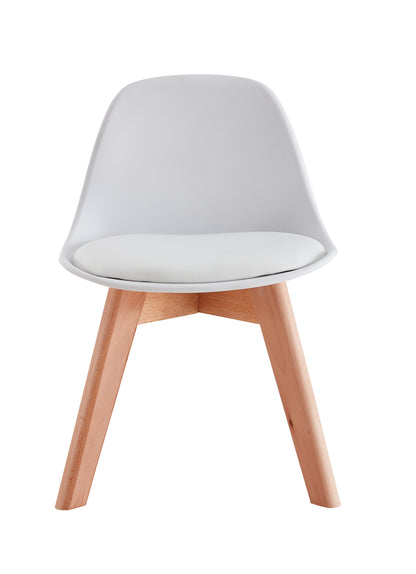 BB chair ,wood leg; pp back with cushion, white, 2 pcs per set