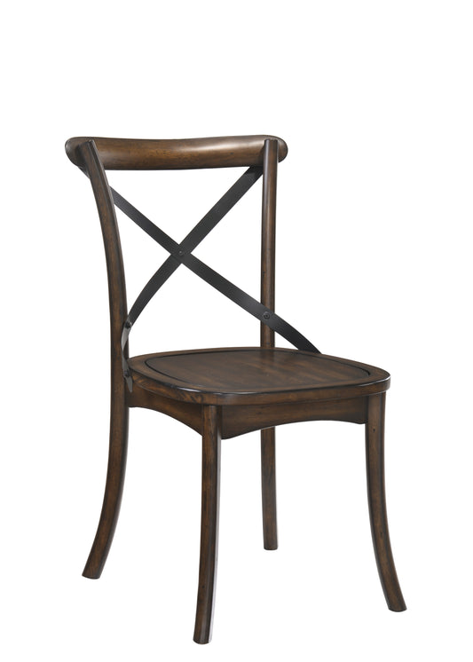 ACME Kaelyn Side Chair (Set-2) in Dark Oak & Black 73032