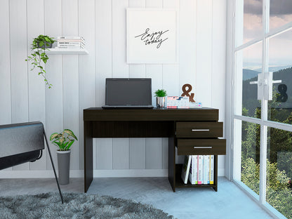 Berkeley 1-Shelf 2-Drawer Computer Desk Black Wengue