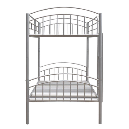 Twin Over Twin Metal Bunk Bed,Divided into Two Beds(Silver)（OLD SKU:MF280424AAN）