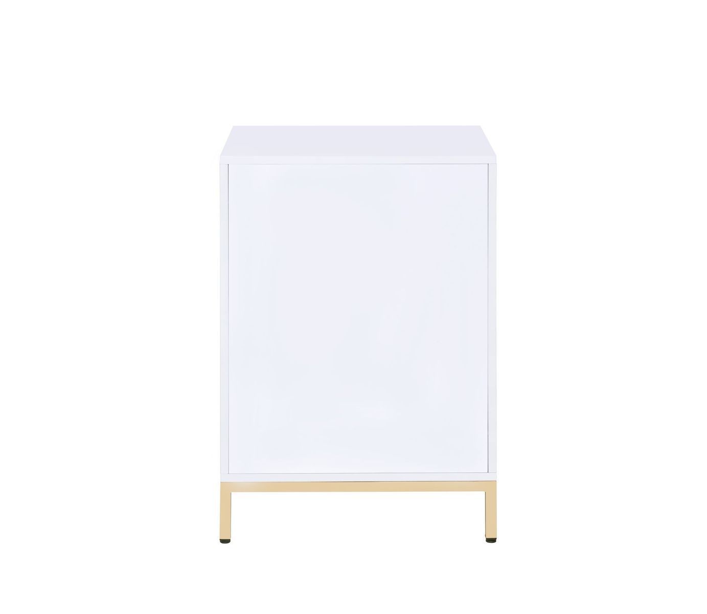 ACME Ottey Cabinet in White High Gloss & Gold 92543