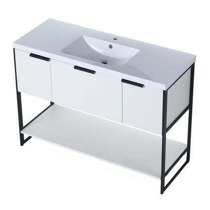 48 in. Bathroom Vanity whit Resin Basin Top