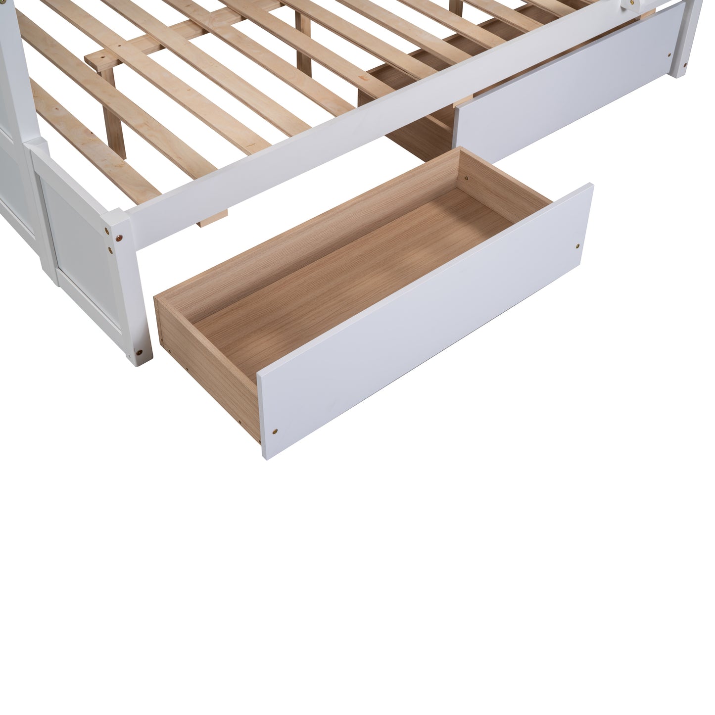 Twin over Full Bunk Bed with Storage - White(OLD SKU :LP000022AAK)