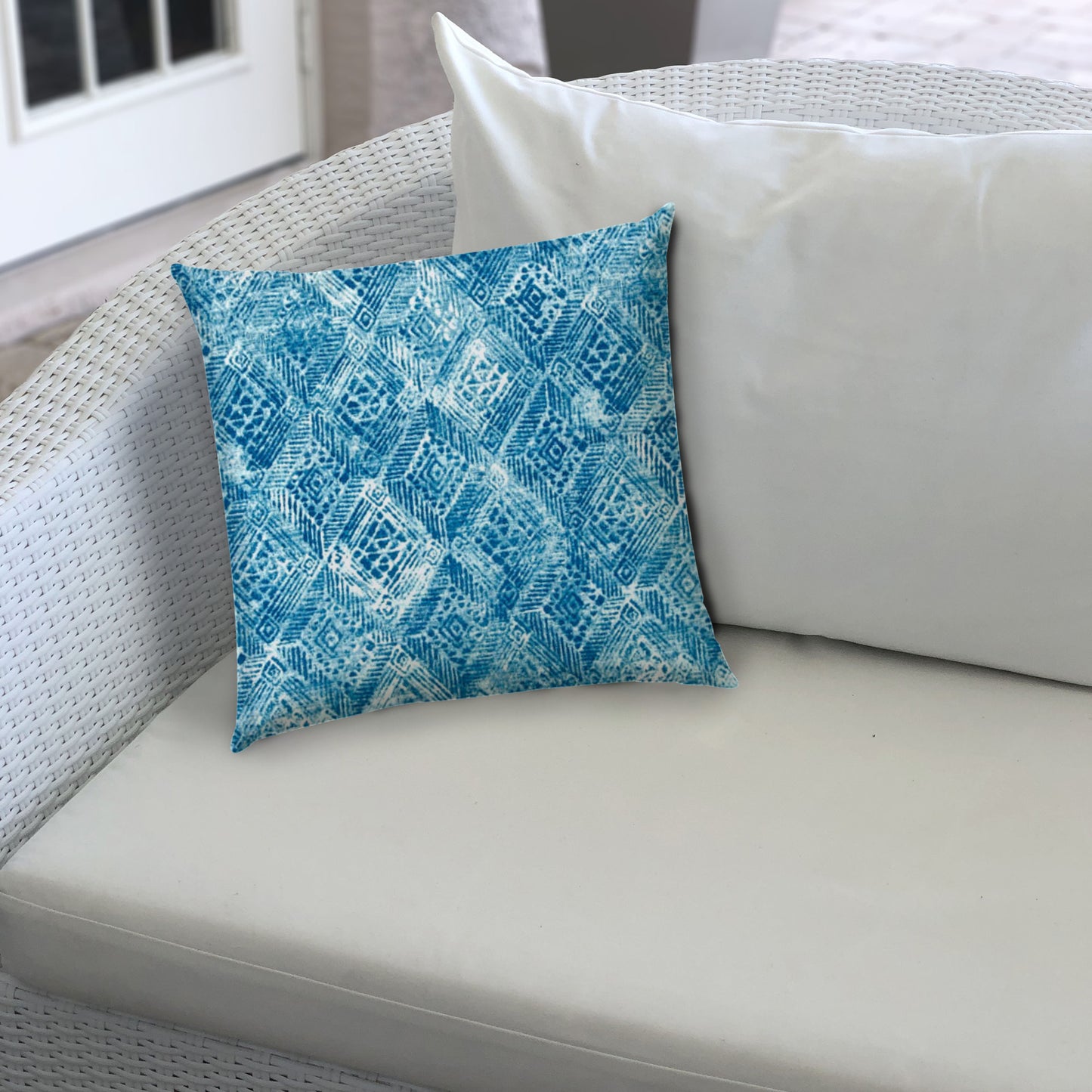 REMEDIA Blue Indoor/Outdoor Pillow - Sewn Closure