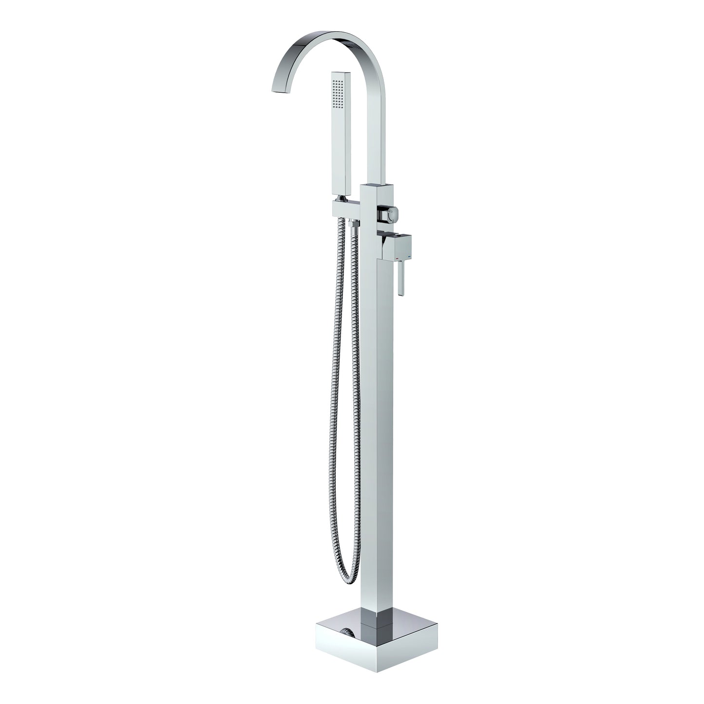 2 Spouts With Hand Shower Double Handle Floor Mounted Clawfoot Freestanding Faucet, Tub Faucet,Chrome