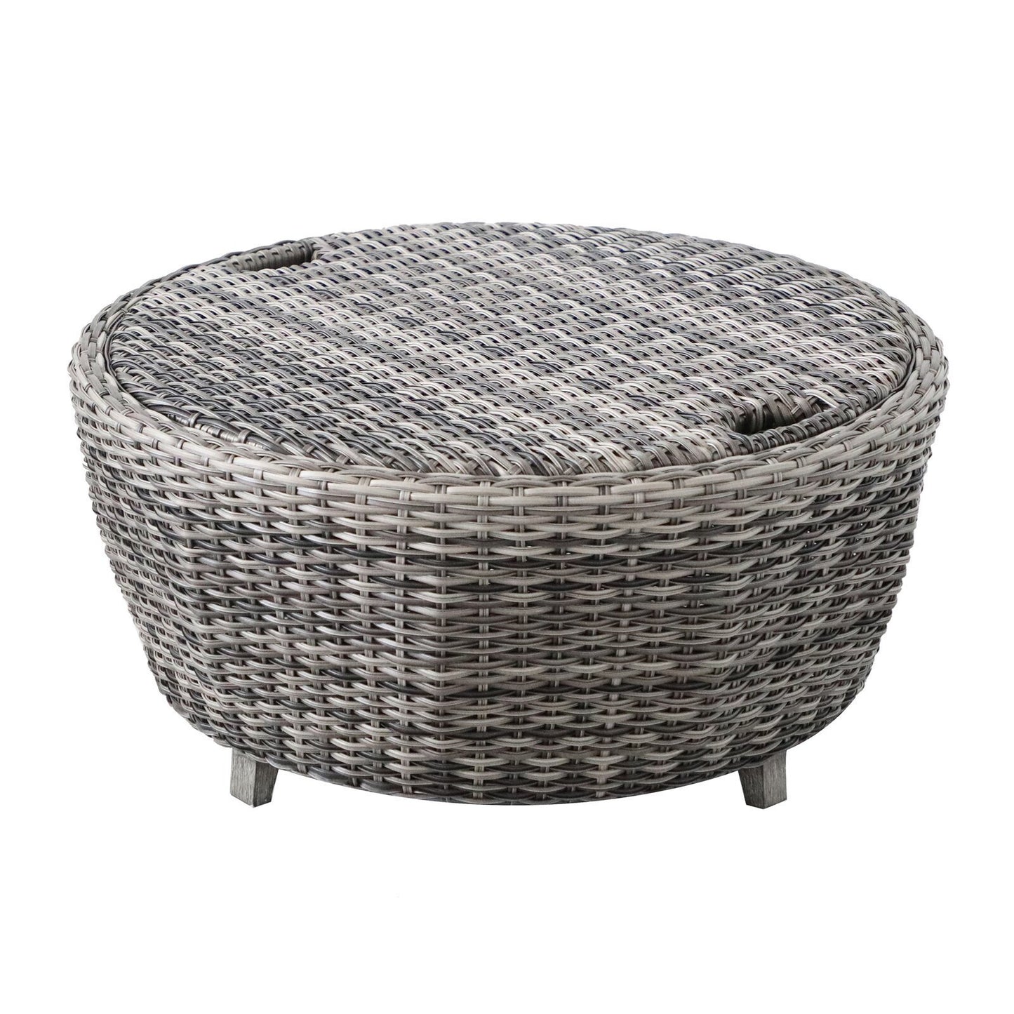 Round Wicker Storage Coffee Table