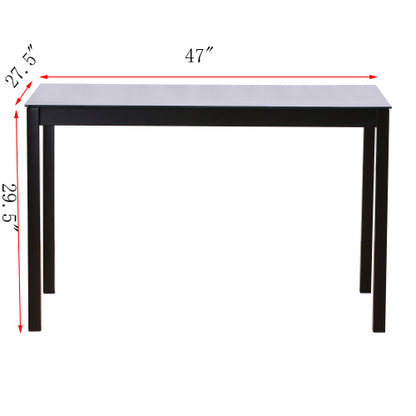 Dining Table Set Modern Leisure Rectangular Table Glass Dining Table for Small Spaces w/Glass Tabletop Kitchen Table