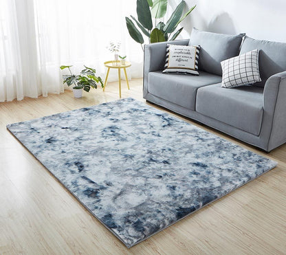 Lily Luxury Chinchilla Faux Fur Rectangular Area Rug