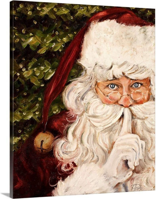 Framed Canvas Wall Art Decor Painting For Chrismas, Santa Claus be Quiet Gift Painting For Chrismas Gift, Decoration For Chrismas Eve Office Living Room, Bedroom Decor-Ready To Hang