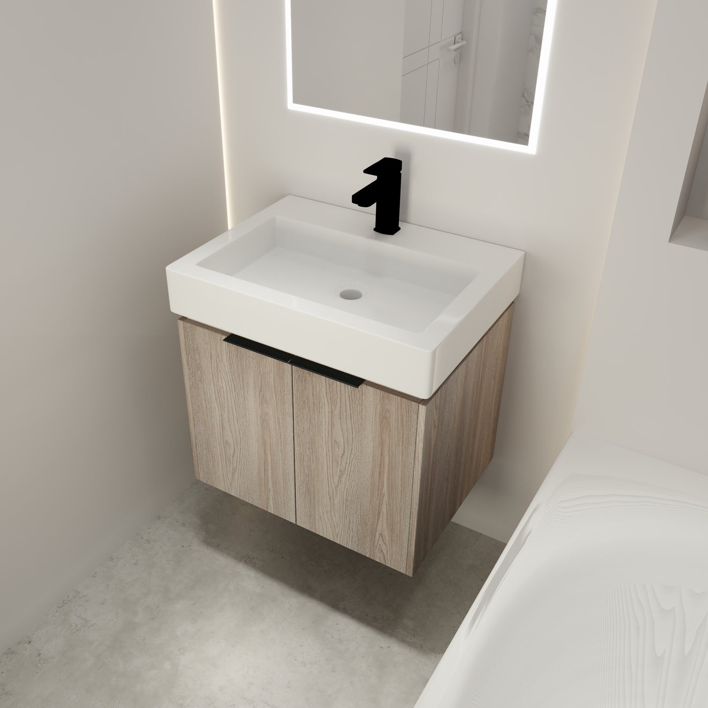 24 Inch Bathroom Vanity With Ceramic Basin  （KD-Packing）