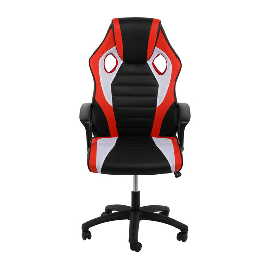 YSSOA Gaming Office High Back Computer Ergonomic Adjustable Swivel Chair, Black/Red/White