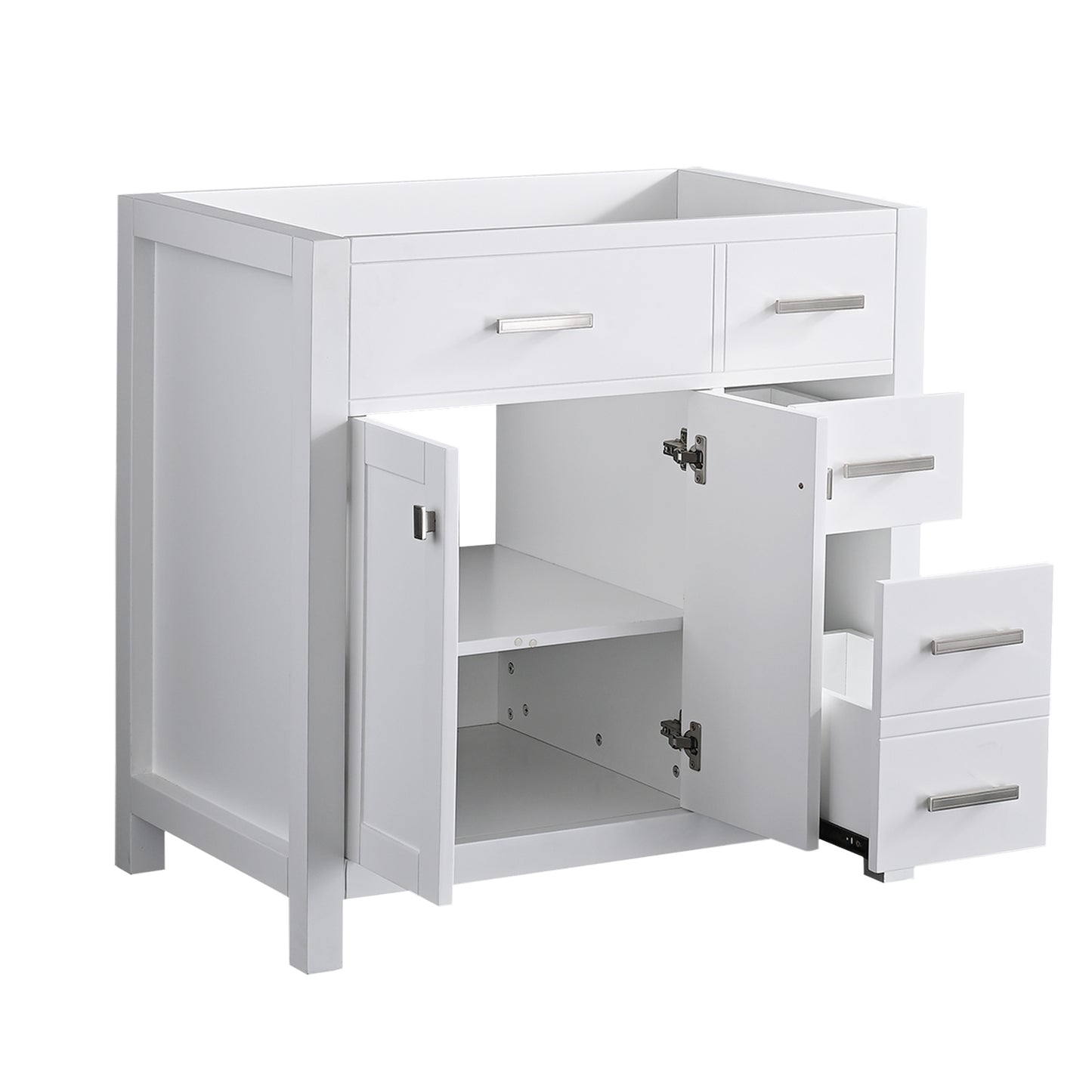 36 inch Bathroom Vanity Base Only, MDF Boards, in White