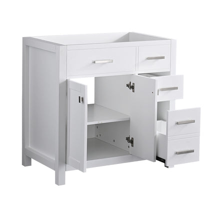 36 inch Bathroom Vanity Base Only, MDF Boards, in White