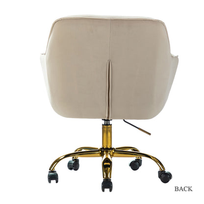 Somnus Task Chair With Tufted Back and Golden Base