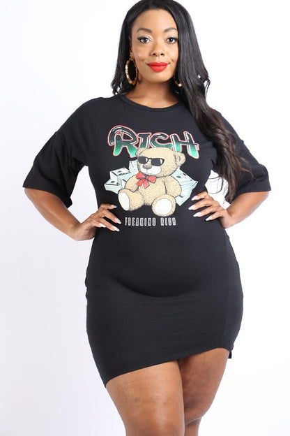 Rich bear printed t shirt dress