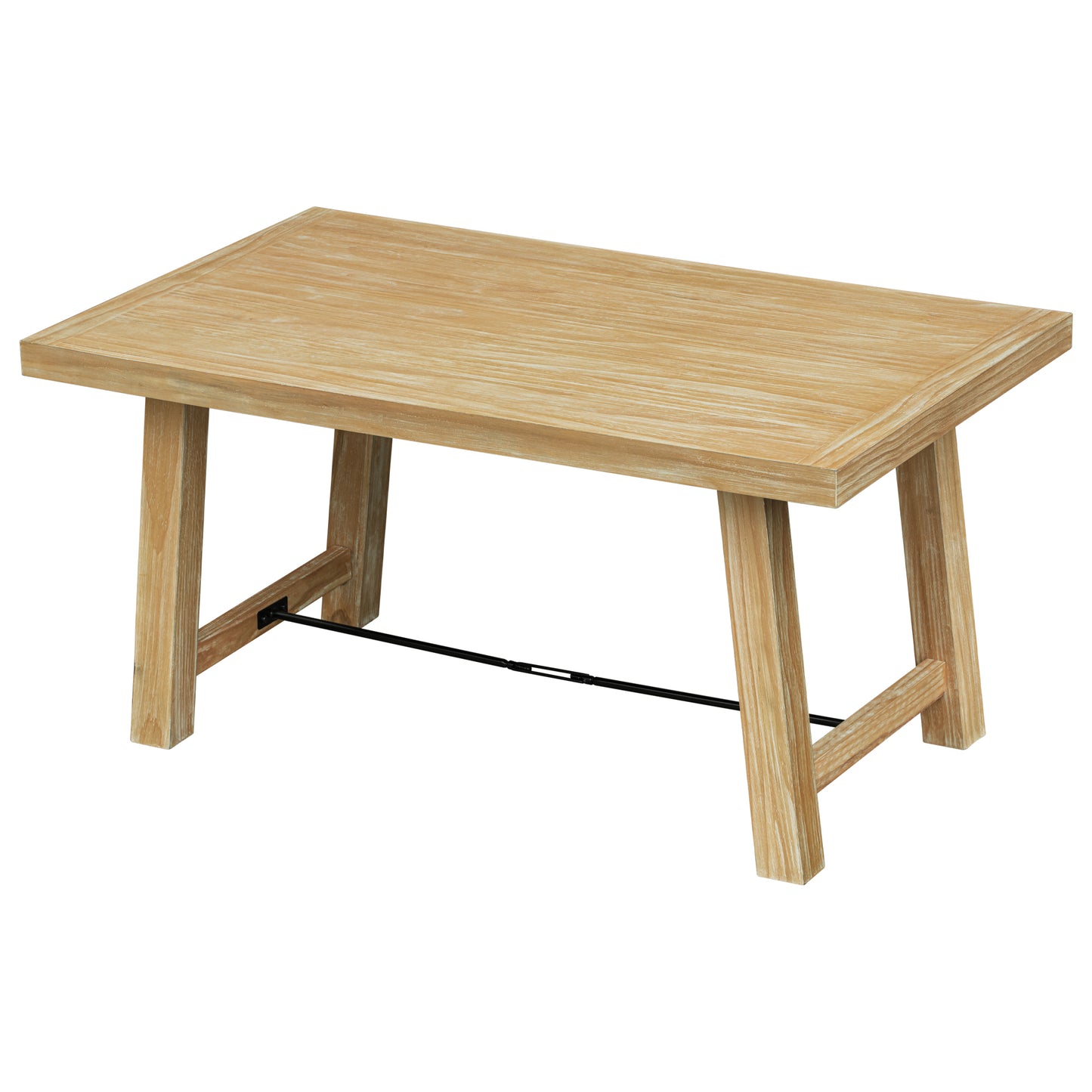 TREXM Wood Dining Table Kitchen Furniture Rectangular Table, Seats up to 6 (Natural Wood Wash)