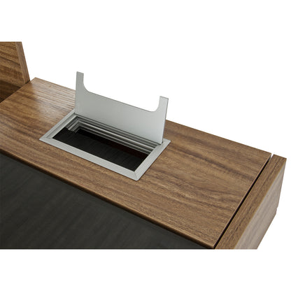 Techni Mobili Compact Computer Desk with Multiple Storage, Walnut