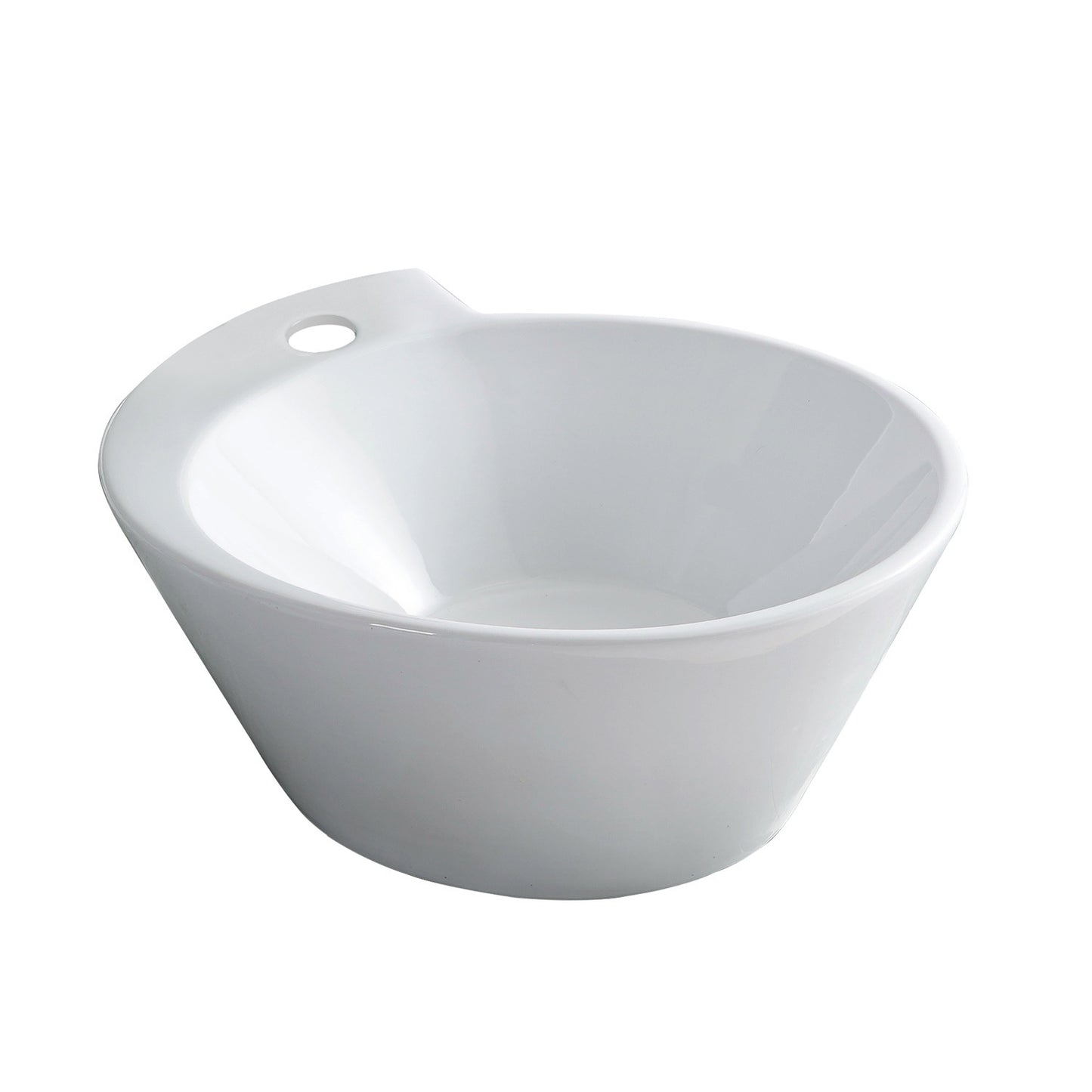 Vessel  Bathroom Sink Basin in White Ceramic