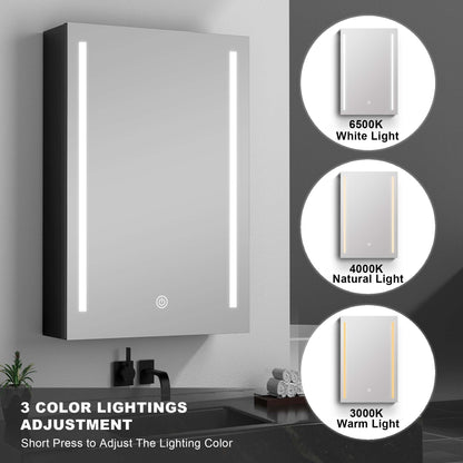 30x20 inch LED Bathroom Medicine Cabinet Surface Mounted Cabinets With Lighted Mirror