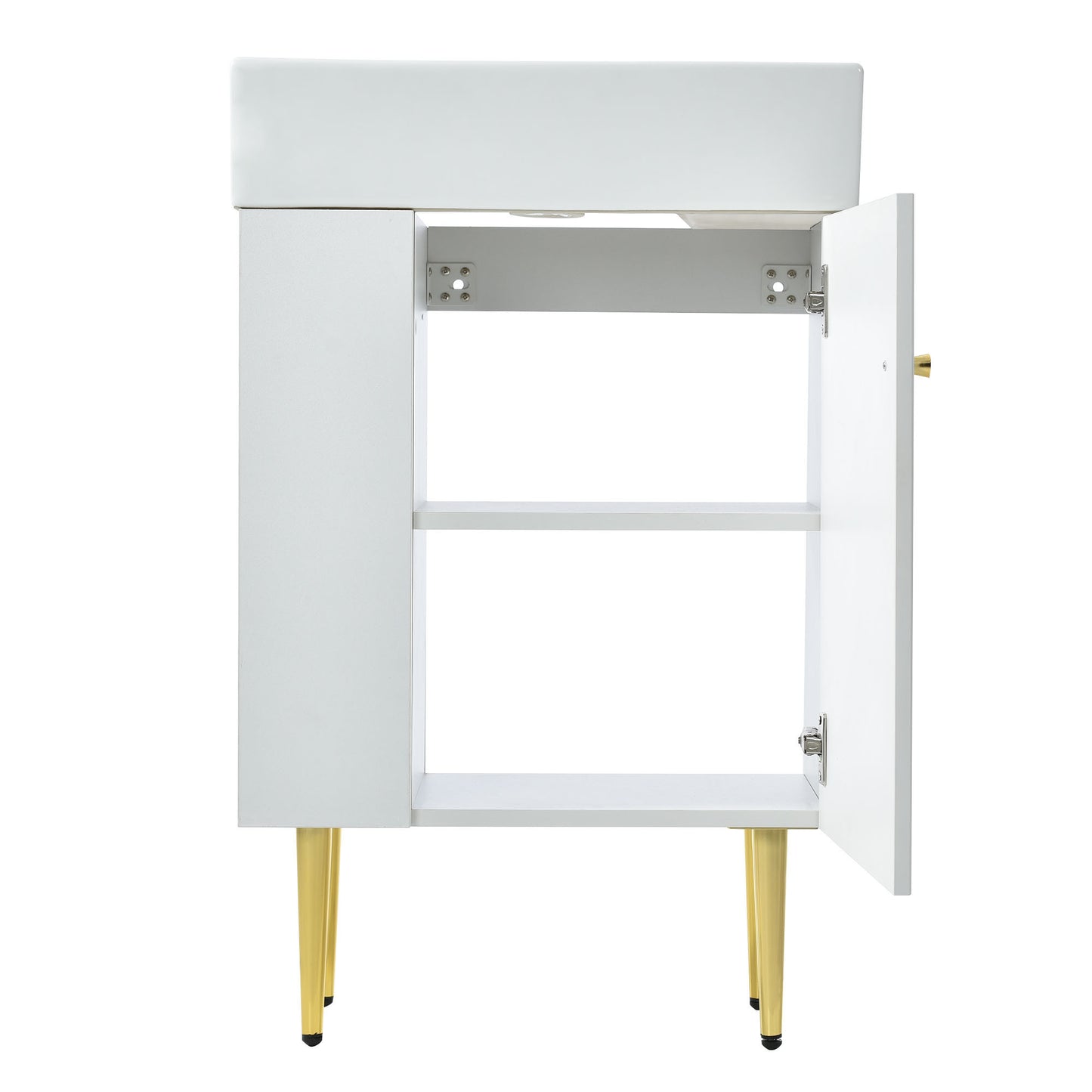 21.6" white Bathroom vanity ，Combo Cabinet ，Bathroom Storage Cabinet,Single Ceramic Vessel Sink，Left side storge